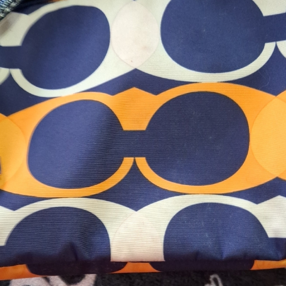 Coach Blue and Orange Patterned Backpack - Picture 5 of 7